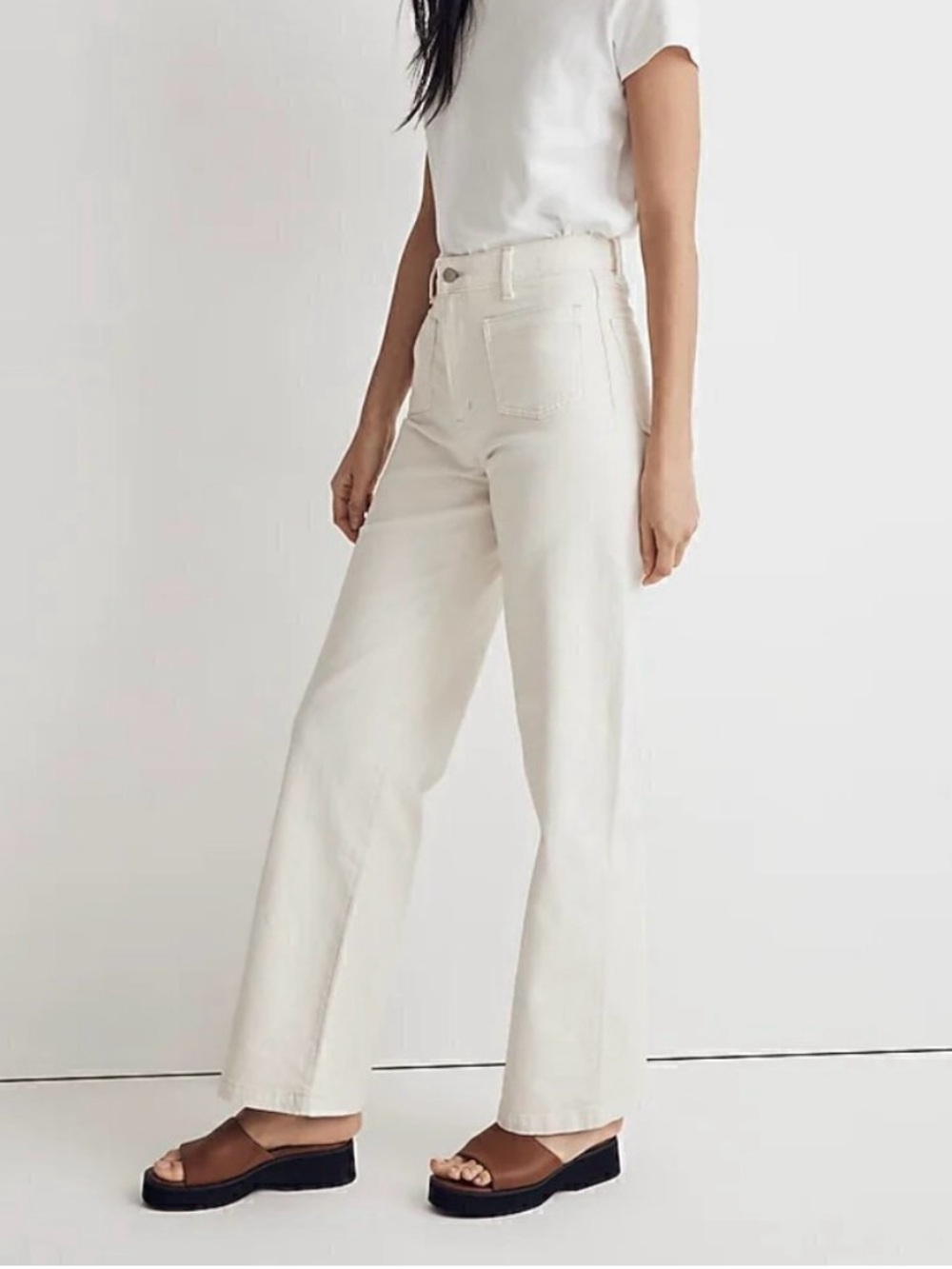 Madewell Perfect Vintage Wide Leg Jeans in Off-White